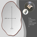 Kit 3 Espelhos Decorativos Orgânicos com Moldura em Couro Premium