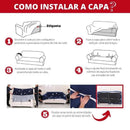 Capa De Sofá Stretch Ajustável Lisa Bege