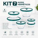 Kit 7 Potes Herméticos de Vidro Premium
